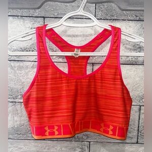 Under Armour Women’s UA HeatGear Alpha Sports Bra Heathered Orange Large